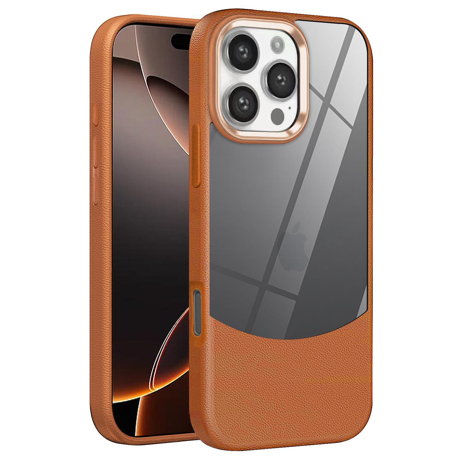 

For iPhone 16 Pro Max Case TPU+Acrylic Drop-Proof Phone Back Cover Brown