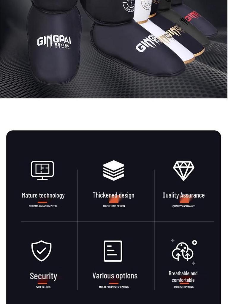 Adult & Child Martial Arts Shin & Foot Guards with Ankle Protection - Ideal for Boxing, Sanda, & Muay Thai Training