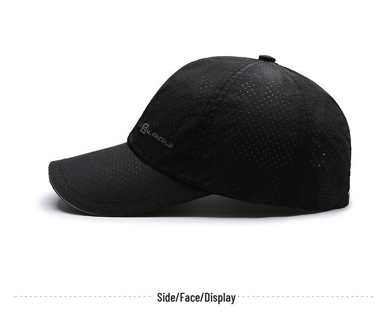 Men's Mesh Quick-Dry Baseball Cap - Breathable Sun Protection with Reflective Sandwich Brim Duckbill Hat.