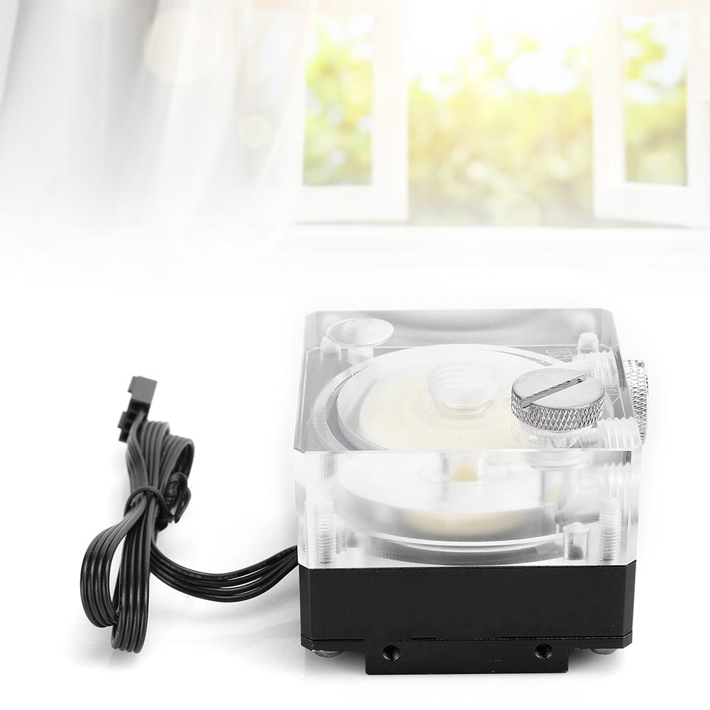 Water Cooling Pump Acrylic Aluminum Computer Accessory Heat Sink Mute for PWM Speed Control