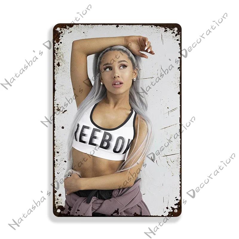 Ariana Grande Metal Signs Music Vintage Poster Rusty Retro Poster Home Man Cave Garage Club Industrial Decoration Metal Plate
