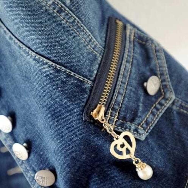 Women Denim Vest Spring Autumn Suit Collar Pocket Sleeveless Slim Jacket Coat Tops Outerwear