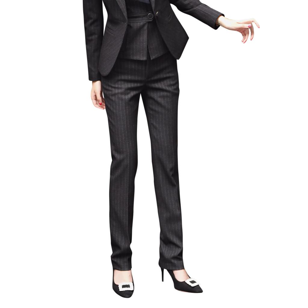 Striped Tapered Suit with Perfect for Perfect for and Skinny Fit [ByFshow] Women's Pants, Slimming, Pockets, Stylish, Commuting, Teams,