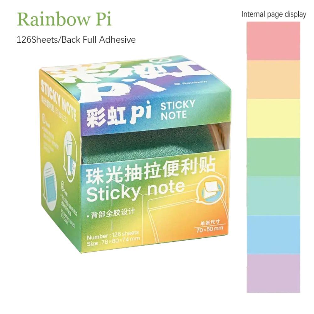 126Sheets Back Full Adhesive Pearlescent Sticky Tabs Aesthetic Stationery Sticky Notes Student