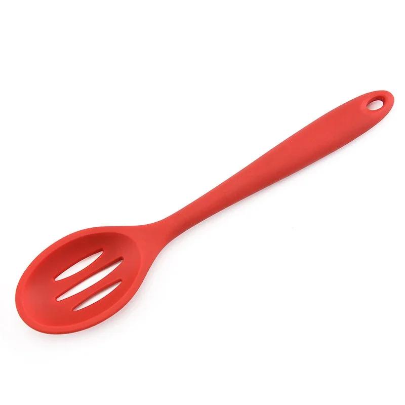 

Non-Stick Silicone Slotted Spoon Long-Handled Cooking Serving Spoon Skimmer Scoop Drainer Spoon For Kitchen Gadgets Accessories