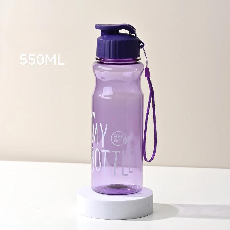 BPA Free 550ml WaterCup Sport Water Bottle Lightweight Water Cup PET Water Container Anti-drop Outdoor Use Rope Gift Mug Drinkware