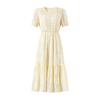 Autumn Water Lady V-Neck Puff Sleeve Embroidered Dress