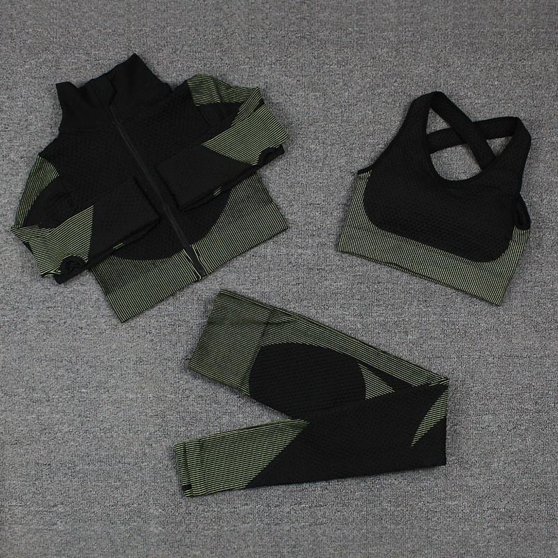 JYL Seamless Quick Dry Long Sleeve Pants Plus Size Yoga Set