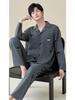 Men's 100% Cotton Striped Long Sleeve Pajamas - Trendy Korean Style for Spring