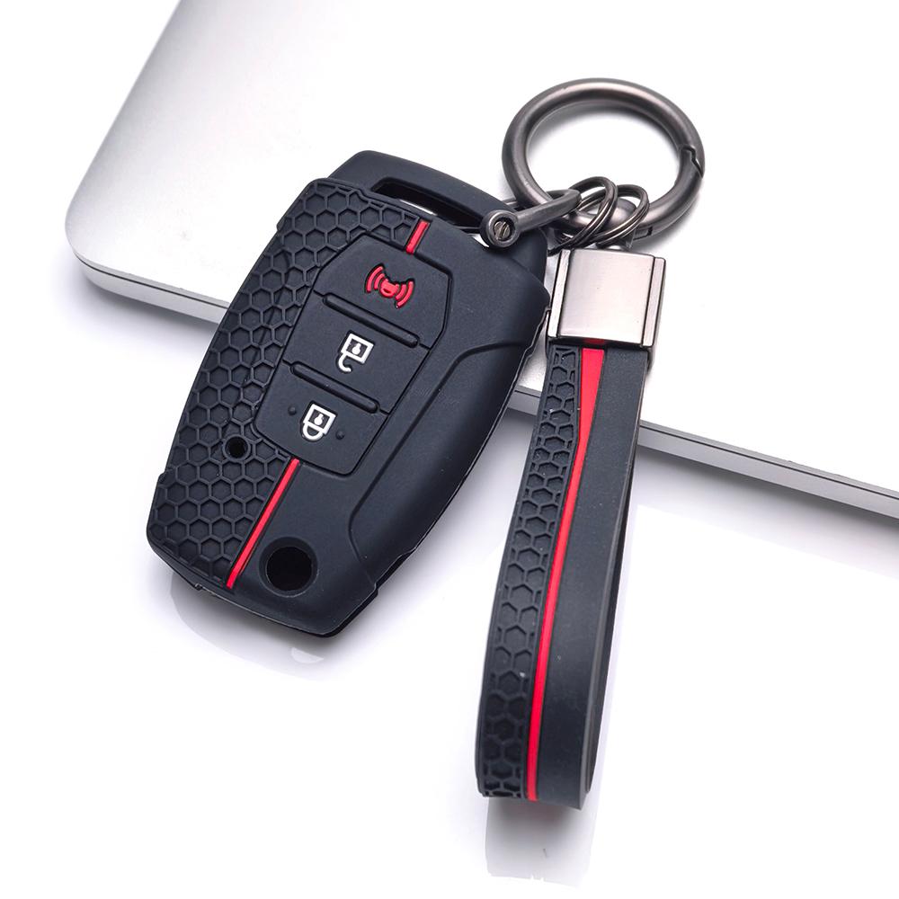 Sleutelhangerhoesje voor SsangYong Korando Actyon Kyron Rexton Tivoli Musso met Sleutelhanger Krasbestendige Bescherming Schokbestendige Bescherming Zachte Grip Textuur
