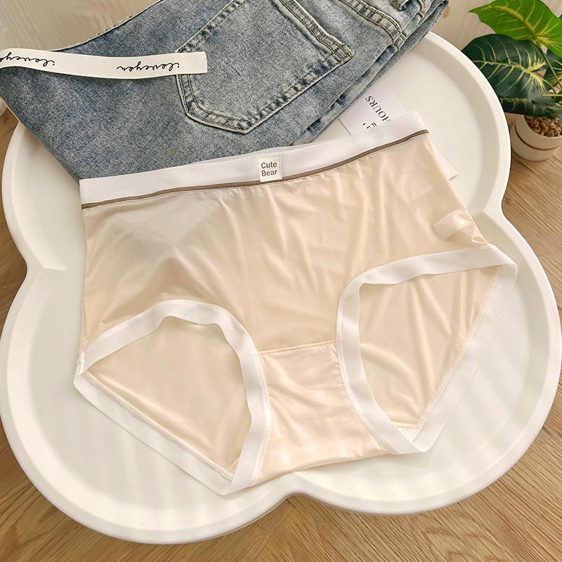 Ice silk seamless underwear women's summer thin women's mid-waist nude shorts quick-drying breathable thin briefs head
