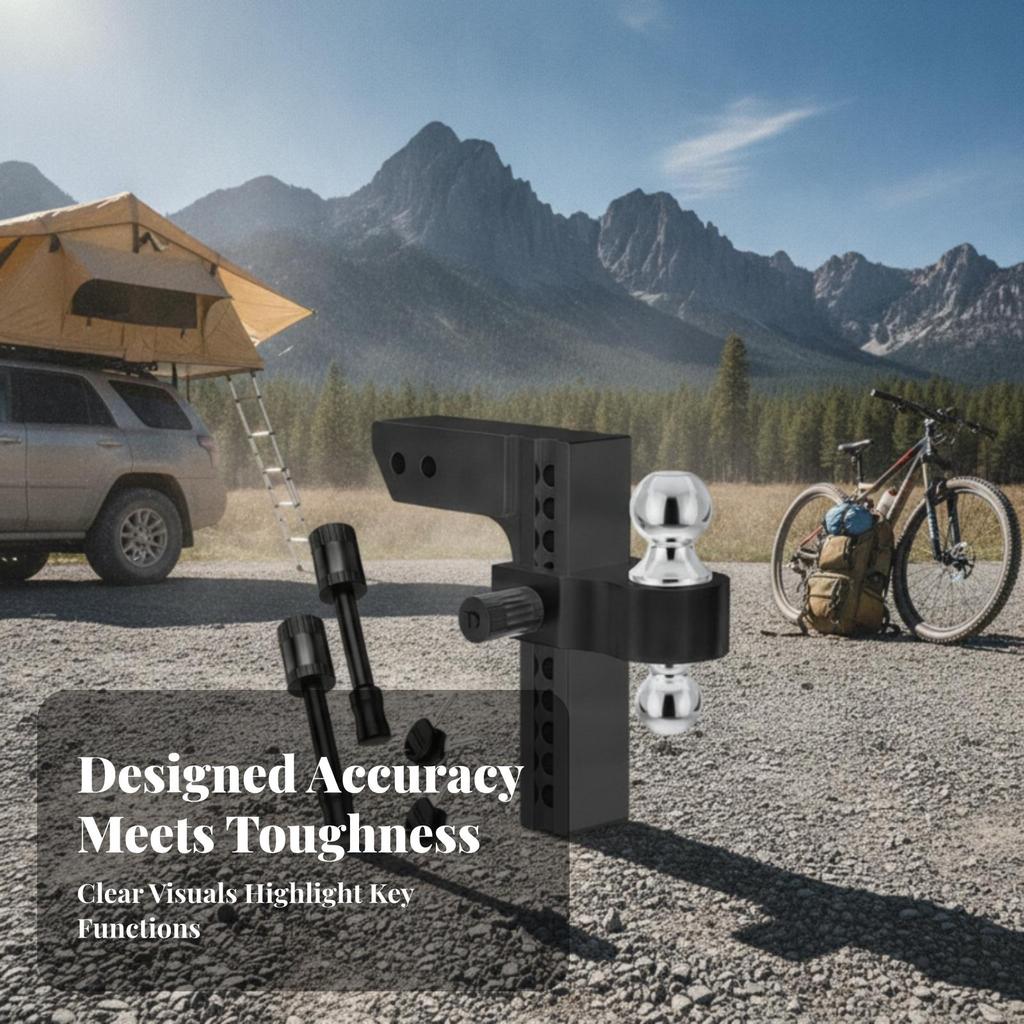 Adjustable Trailer Hitch Ball Mount Strong Secure