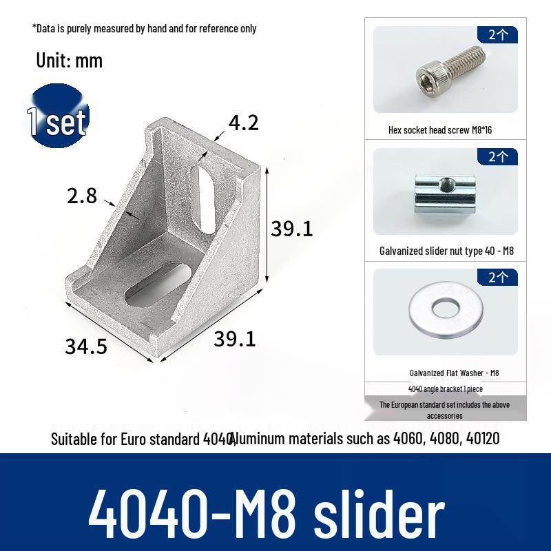 Aluminum 90° Corner Bracket Connector for 4040/2020/3030 Profiles