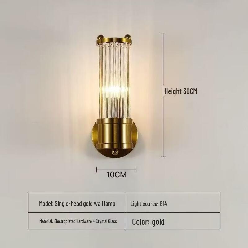 

Oeny Crystal Glass Single-Head Bedside Wall Sconce