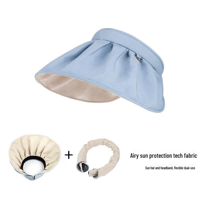 Women's Korean Style Rollable Sun Protection Headband Hat - Casual & Open Top