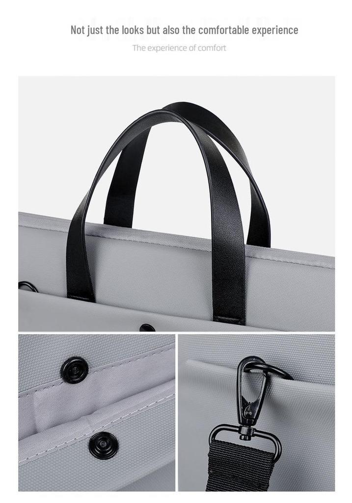 14" Shockproof Laptop Shoulder Bag with Logo, Unisex Business Briefcase