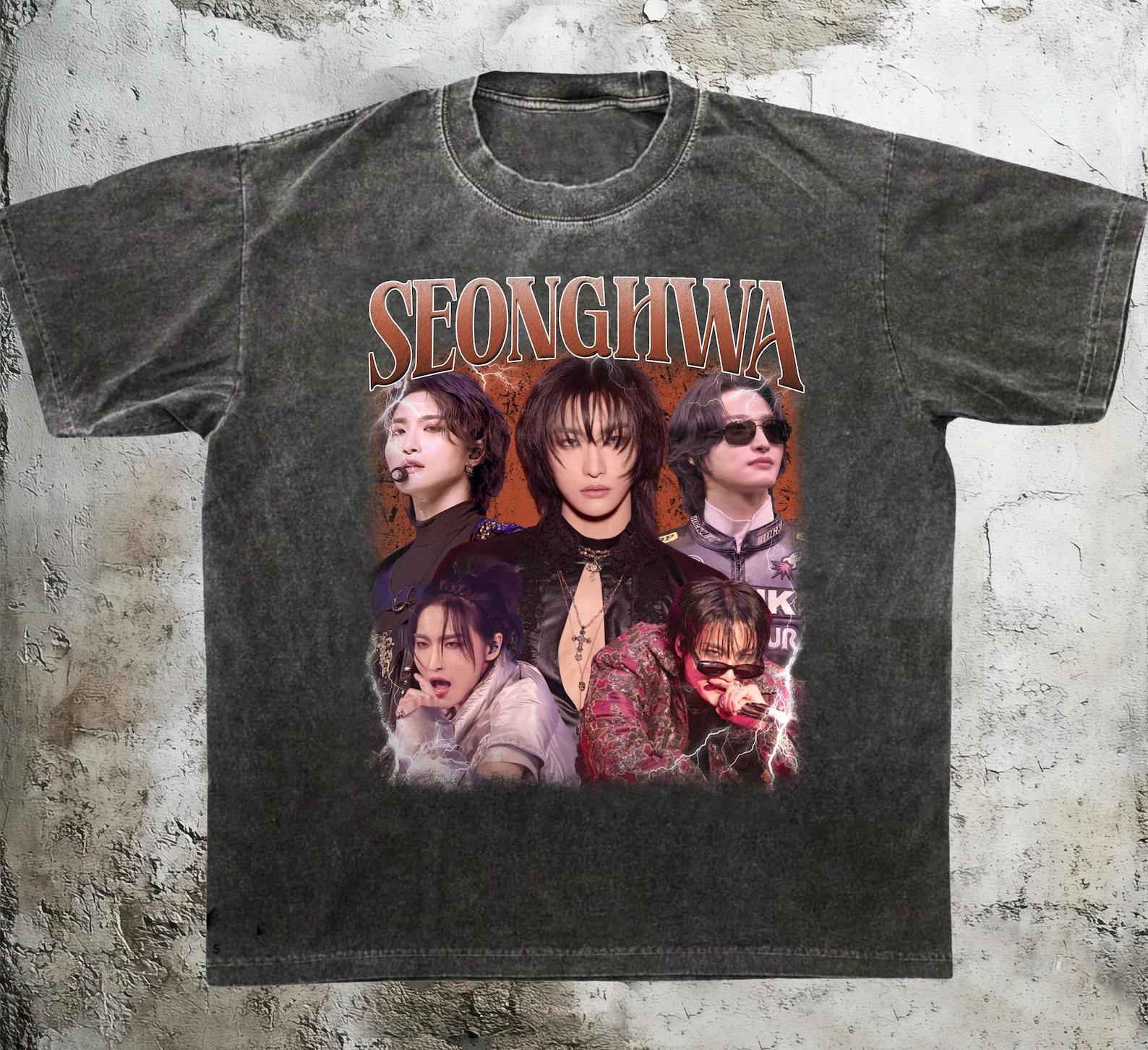 Seonghwa Ateez Vintage 90s Retro T-Shirt, Kpop Graphic Shirt M