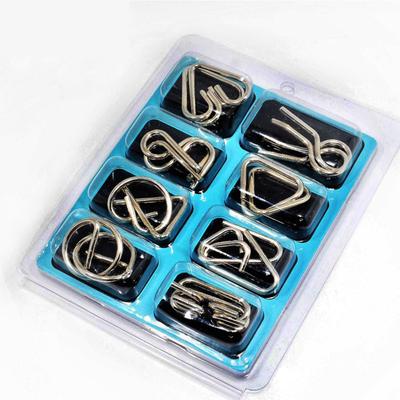 Hot! 8PCS/Set Materials Metal Puzzle Wire IQ Mind Brain Teaser Puzzles Toy for Children Adults