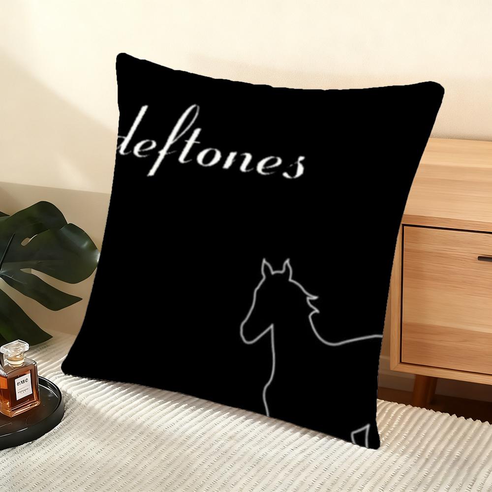Band D-Deftones Cushion Cover Soft Short Plush Pillow Cover Smooth Cozy Texture Aesthetic Cushion Case Home Decor