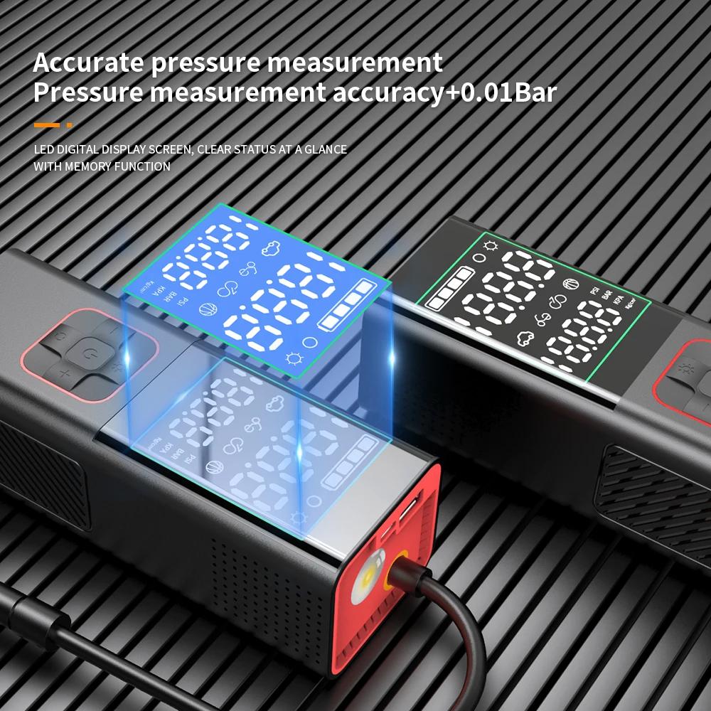 Portable Car Air Compressor Portable Tire Inflator 160PSI Smart Digital Electric Inflatable Pump For Car Bicycle Boat Air Pumps