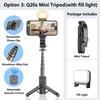 TOKQI Mini Selfie Stick Tripod with 3 Color Fill Light Detachable Holder 360 Rotation Bluetooth Remote for Vlog Live Streaming 7
