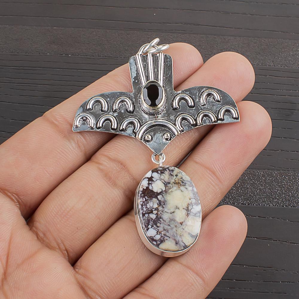 

Natural Wild horse Gemstone 925 Sterling Silver Jewelry Designer Pendant 2.47 AJP-2365