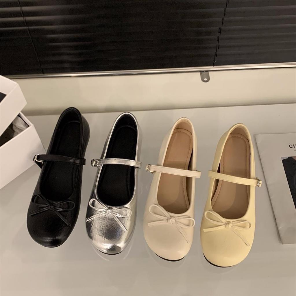 Inner height increase French gentle Mary Jane single shoes women's shoes 2025 new spring bow with skirt evening shoes