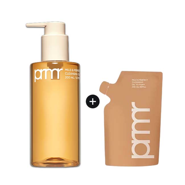 

Primera Mild & Perfect Cleansing Oil To Foam 200ml Double Set with Refill Pouch 200ml + 200ml