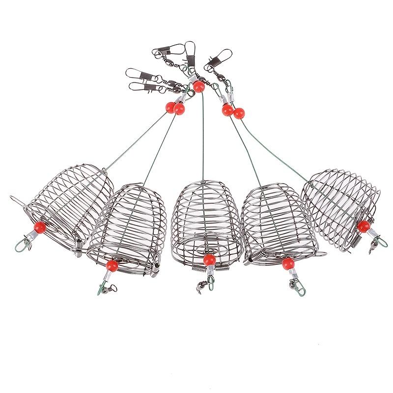 5PCS Nesting Device Nesting Cage Bait Cage Fishing Bait Cage Stainless Steel Metal Fishing Bait Cage Fishing Gear Accessories