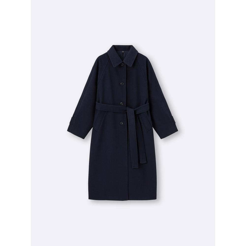 Gu By Uniqlo Cozy Melton Balmacaan Coat Model  Ec Length 113.0 120.0cm 