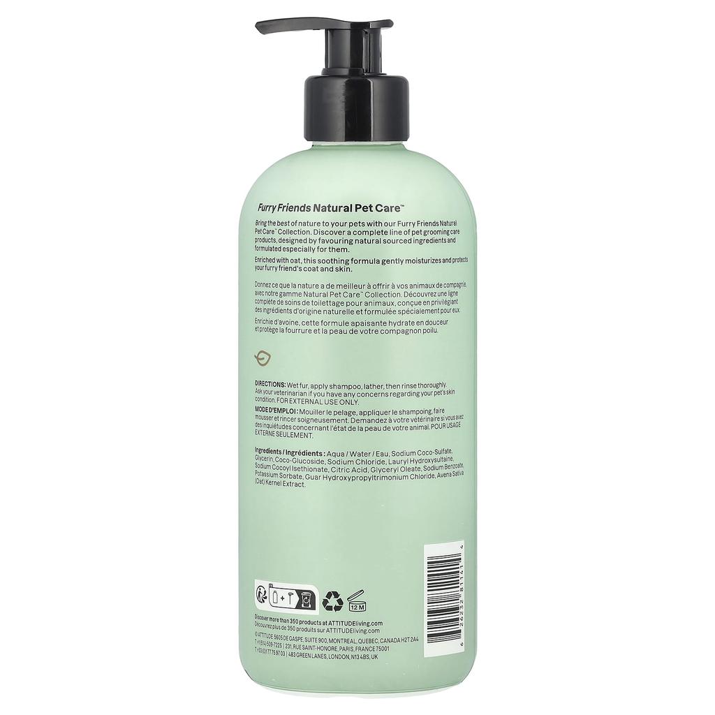 Furry Friends, Natural Pet Care, Soothing Oat Shampoo, Fragrance Free, 473 Ml (16 Fl Oz)