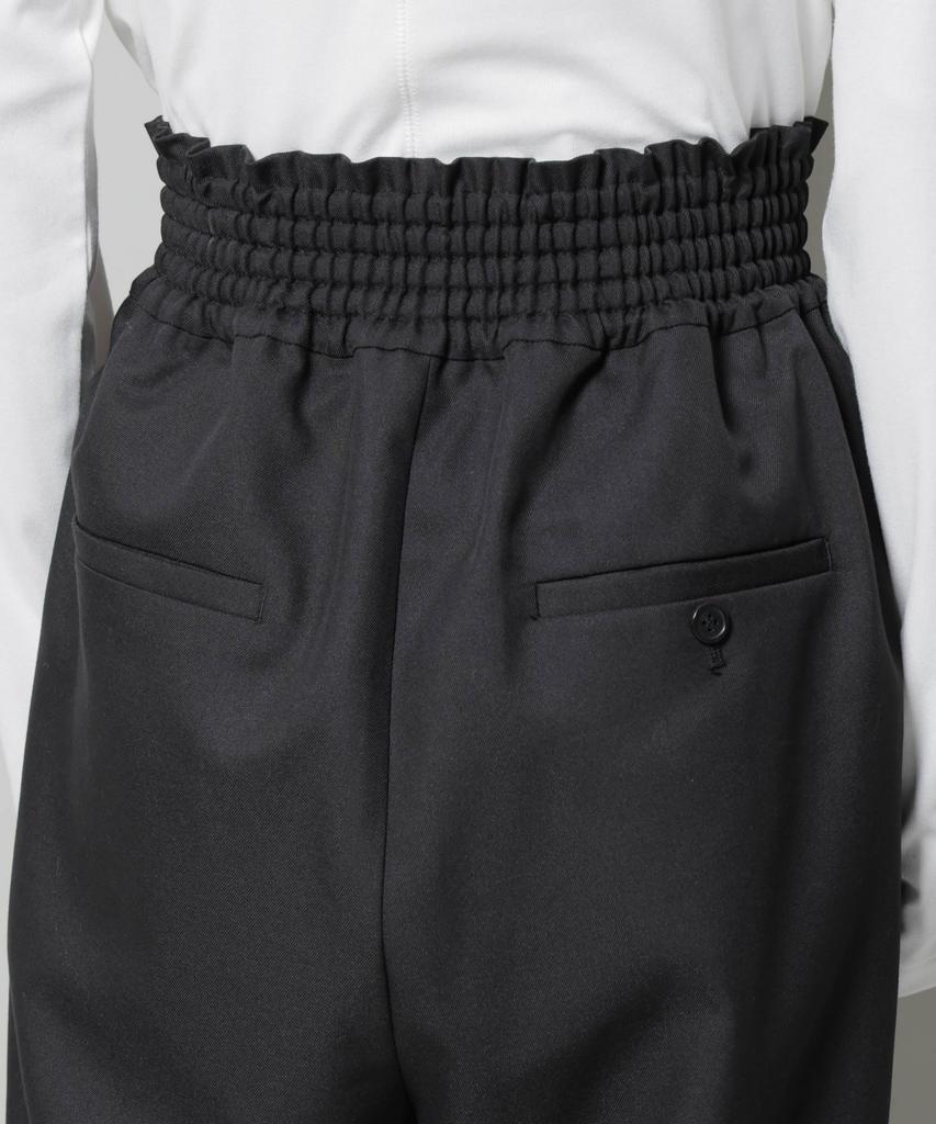 Nano Universe Wide Leg Pants with Elastic Waist Size F Women's Shirring, 040, Beige, 673-5227313