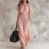 2026 New Summer Cross-border European and American Foreign Trade Independent Station Chiffon Waist Collection Elegant Exquisite Long Dress