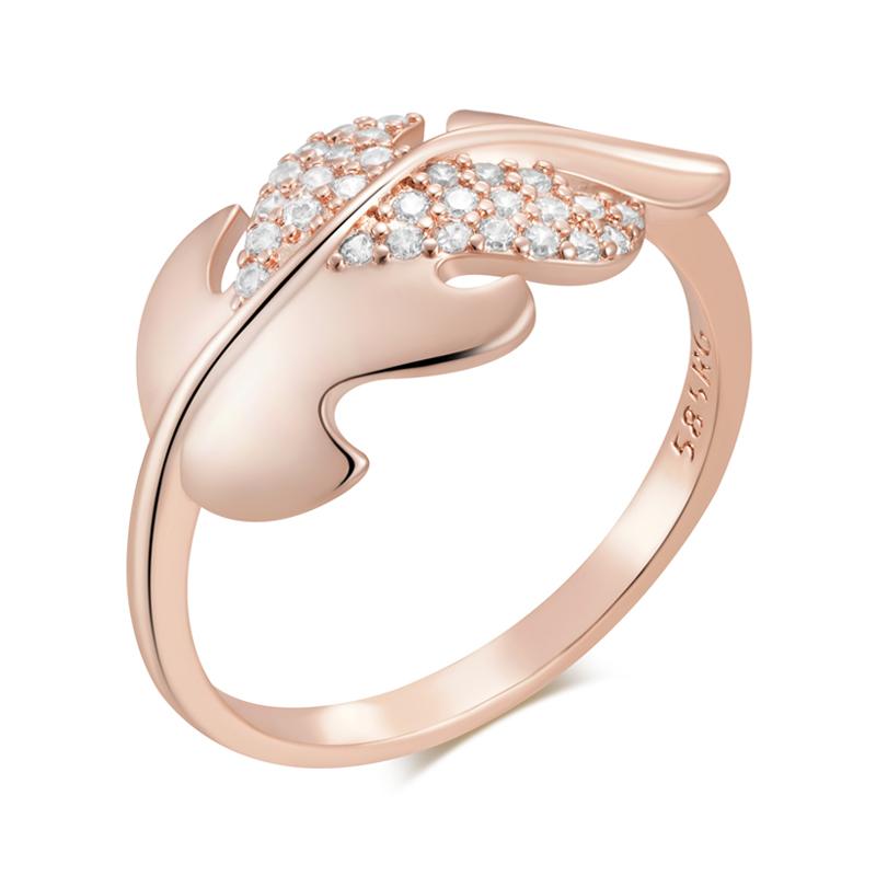 Simple Glossy Geometry Rings For Women Fashion  Rose Gold Color With Natural Zircon Accessories Daily Fine Jewelry