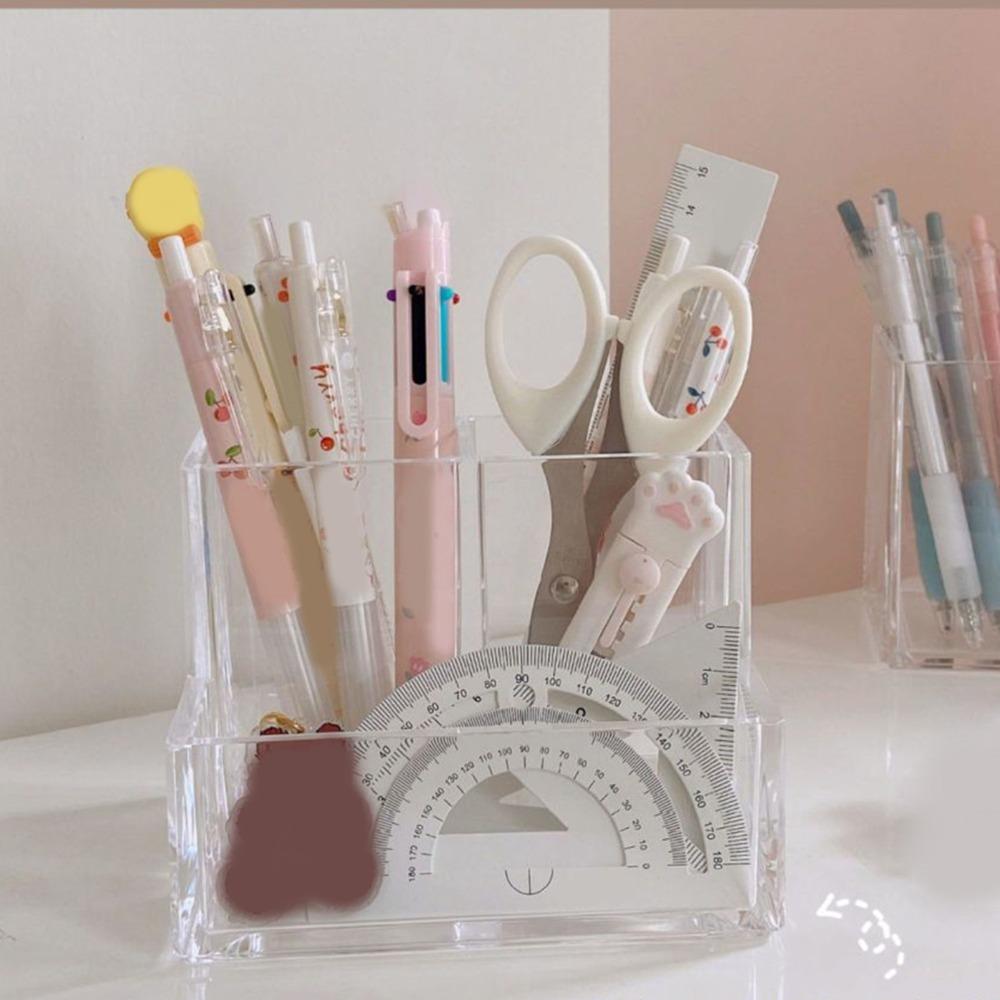 

Space Saving Acrylic Pen Holder Clear Transparent Pen Holder Countertop Desk