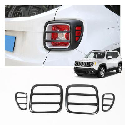 Automobil Kovová zadní koncová světla Dekorační kryt zadních světel Kryt zadních světel Ochranný kryt pro Jeep Renegade 2016, černý