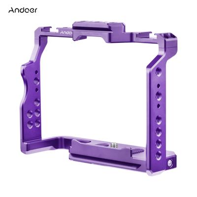 Andoer Camera Cage Video Cage z hliníkové slitiny s dvojitým uchycením pro studené botky Početné 1/4 palcové závity