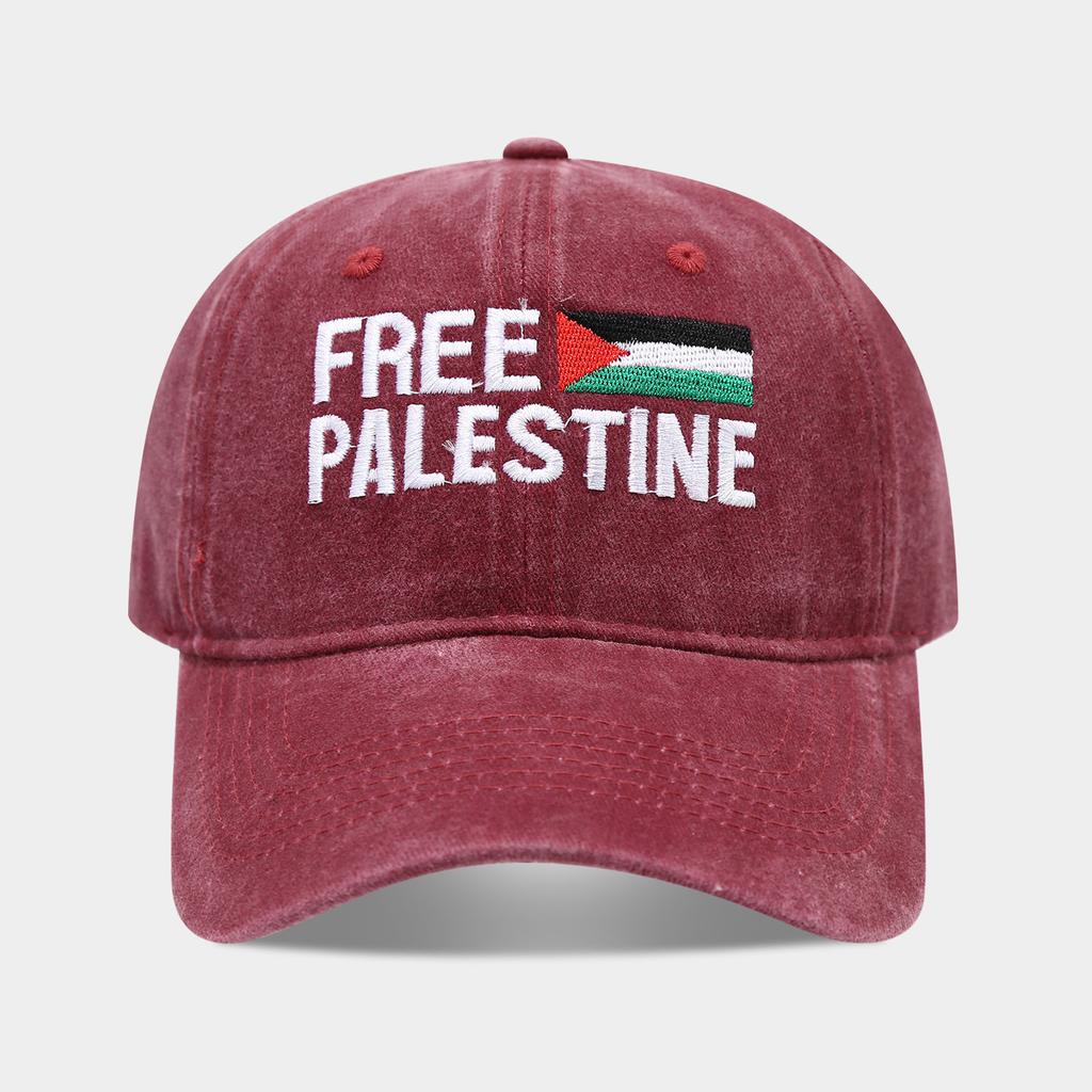 Free Palestine Embroidered Vintage Baseball Cap Casual Sports Sun Hat Tide