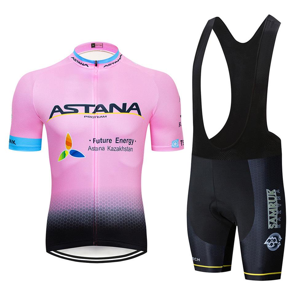 Tuta Estiva da Ciclismo Astana Set Manica Corta Astana Traspirante Sudore Attrezzatura per Tuta da Ciclismo