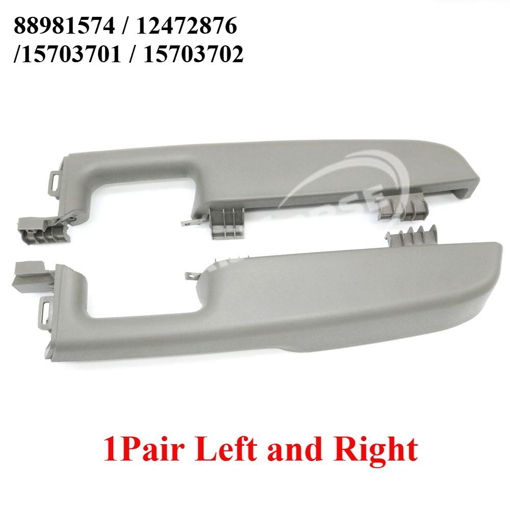 12472876 Gray Front Door Armrest Handle Panels Cap Plate For Chevrolet Chevy Suburban Tahoe GMC Yukon Escalade Avalanche1999-06 1Pair Left and Right