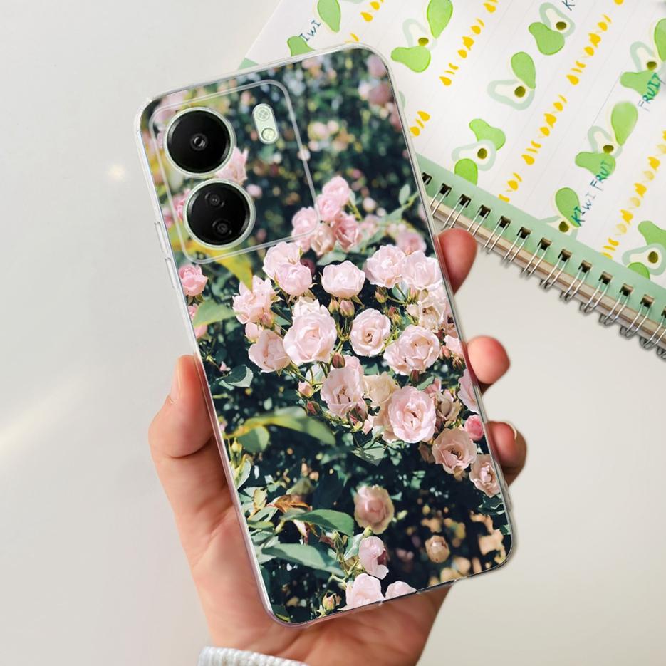 For Xiaomi Poco C65 Case Cute Cat Butterfly Cover Soft TPU Phone Case For Xiaomi Redmi 13C Redmi13C PocoC65 Fundas 6.74'' Bumper