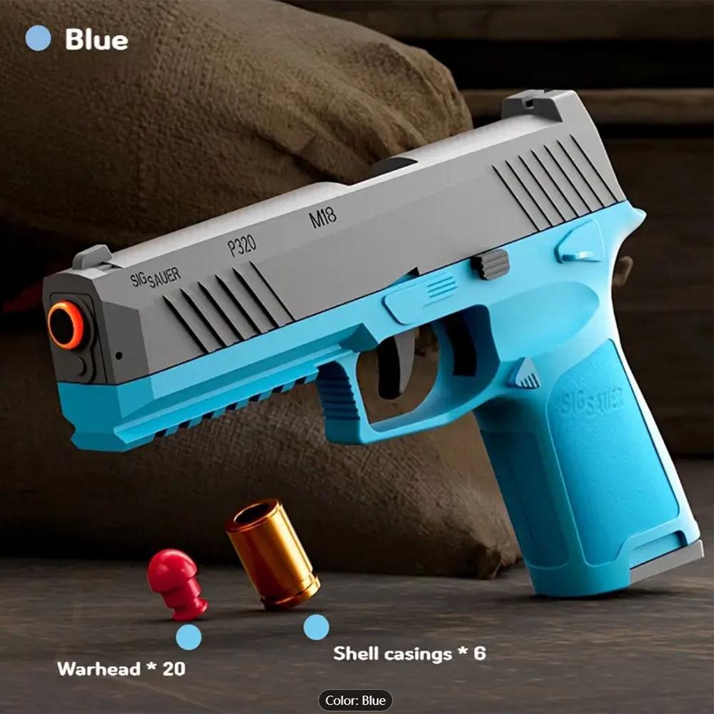 P320 Pistol Gun Soft Bullet Automatic Toy Gun With Blowback Outdoor Sports Shooting Game Christmas Birthday Gift For Kids