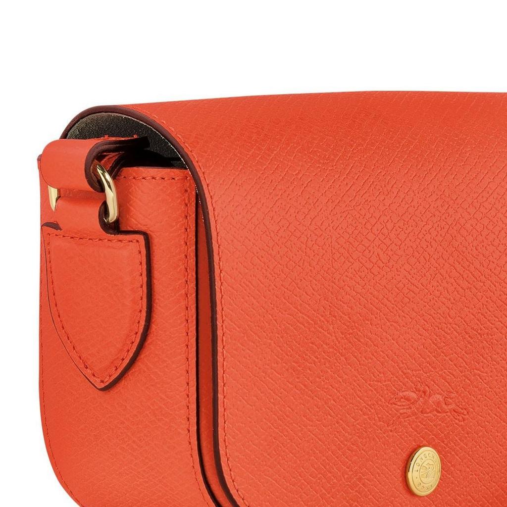 Longchamp Épure Le Pliage Series Snap Closure Adjustable Shoulder Strap Calfskin Saddle Bag Mini Women Shoulder Bag Orange 10165HYZ017