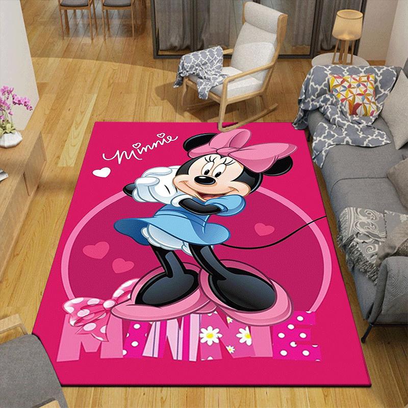 1pc Minnie Pattern Area Rug Soft Flannel Floor Mat for Living Room,Office,Bedroom and Carpet