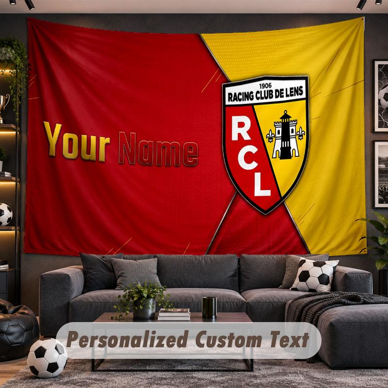 Wall Hanging Tapestry Custom Nameracing club de lens Pattern Personalized Printed Fabric Wall Decor
