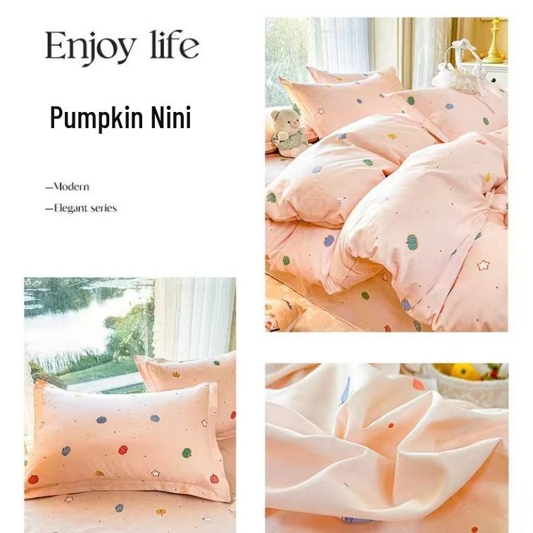 Class A Pure Cotton Bed Sheet, Duvet Cover, and Pillowcase Set – Available in Three-Piece or Four-Piece, All Seasons, Home/Homestay