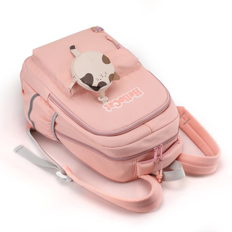 Schoolbag Girl's Nylon Colorblock Backpack