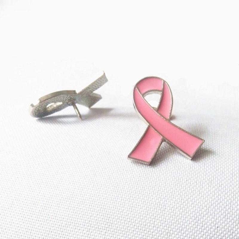 10 Pcs Ribbon Brooch Enamel Pins Jewelry Breast Cancers Awareness Hope Lapel Pin Buttons Badges Clothing Accessories