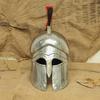 Handmade Greek Corinthian Helmet  Silver Spartan Warrior Armor  Plume Crested Cosplay Prop