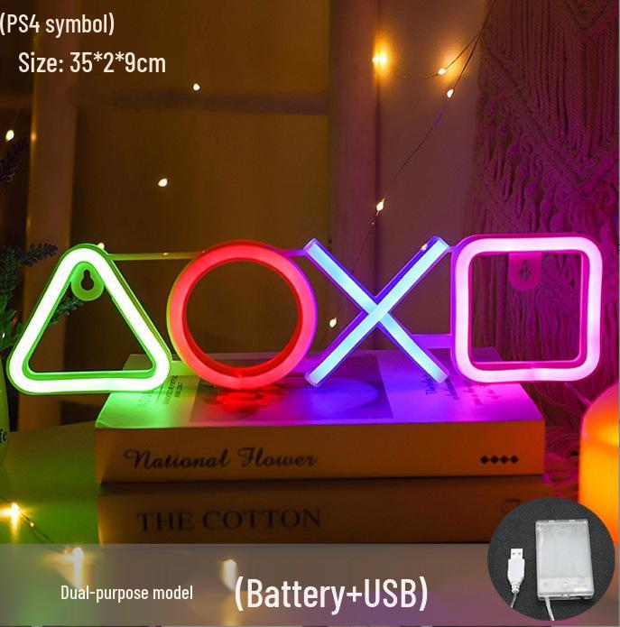Акриловый Неоновый Светодиодный Декор для Игровой Комнаты Wall-mounted (Battery + USB)